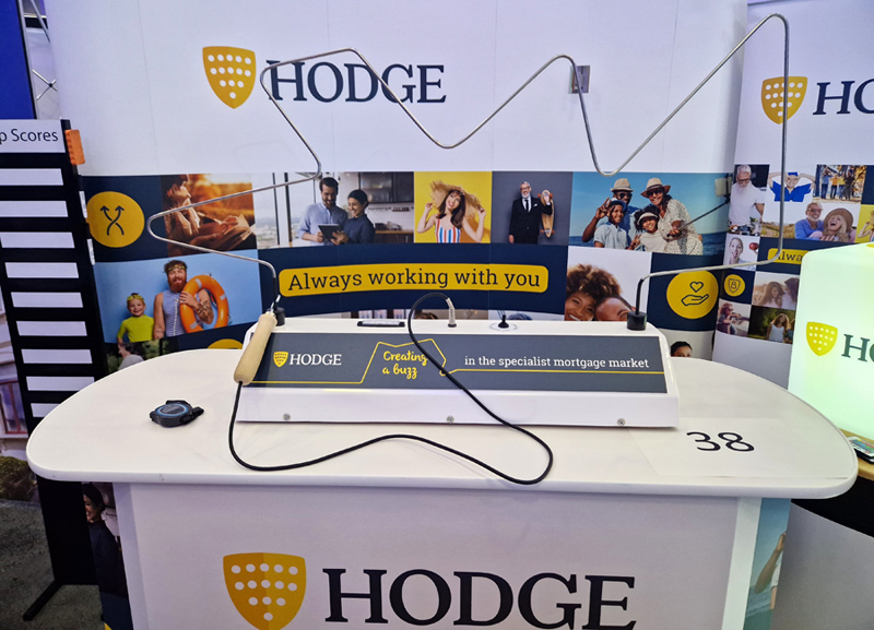Branded buzz wire game on stand at the Birmingham ICC