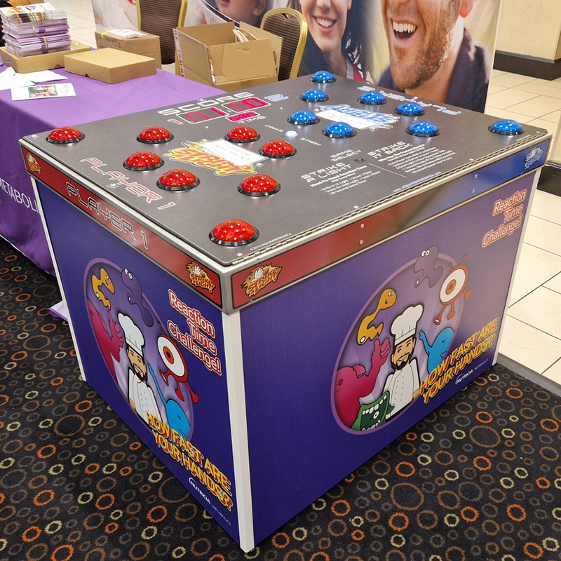 Branded Strike a Light game hire for exhibition stands